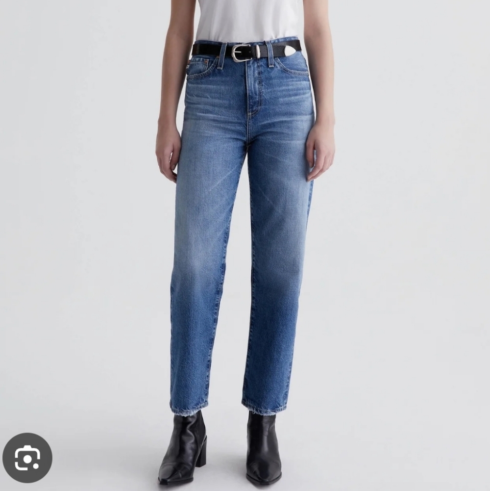 NWT AG Adriano Goldschmied Rian High Rise Straight Jeans Size 30 Blue